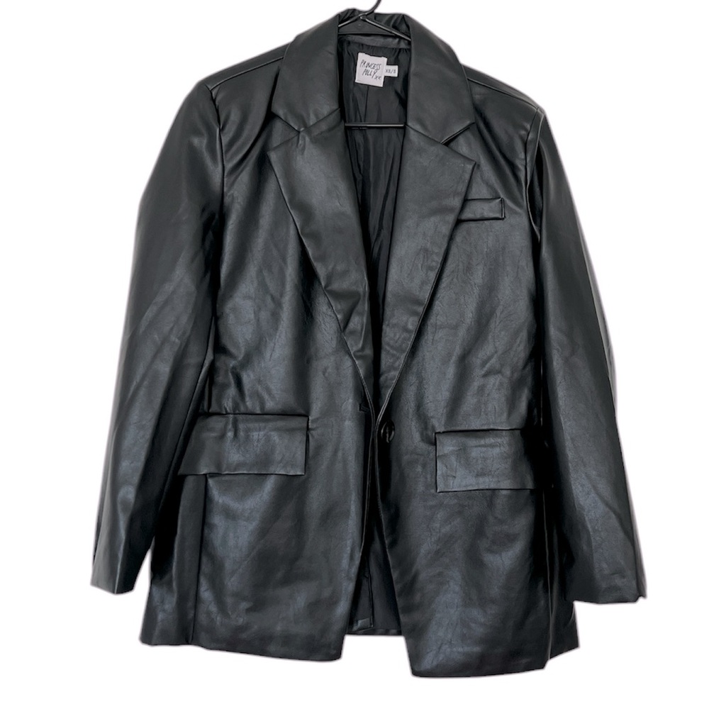 Princess Polly Jocelyn Jacket Leather Black Size XS/S
